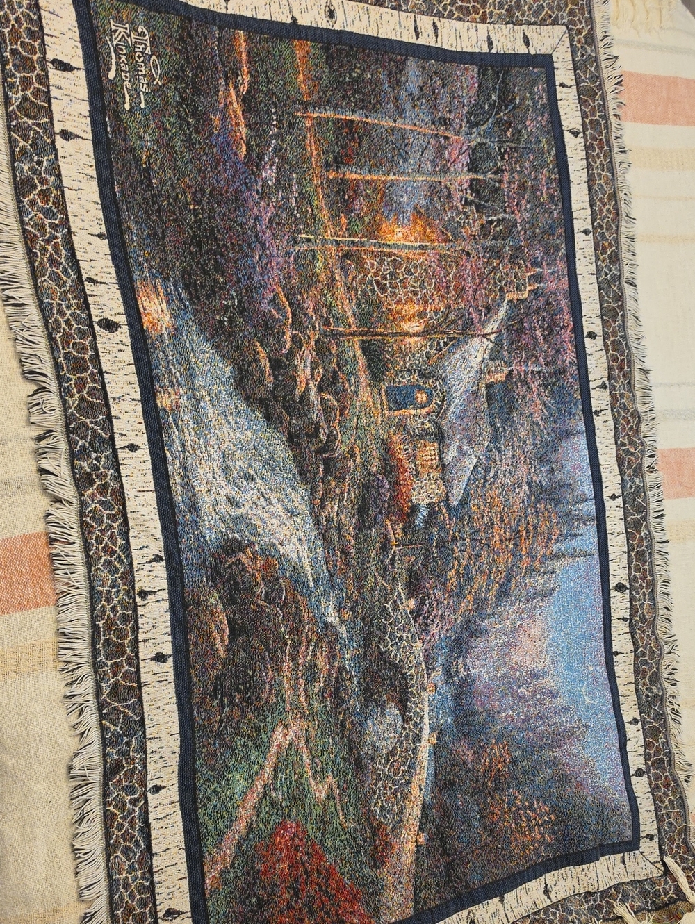 Scenic Cottage Tapestry Wall Hanging in Multicolor